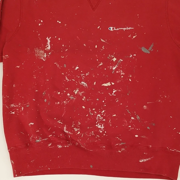 Thrashed Paint Splatter Sweatshirt Vintag Champion - Picture 2 of 8